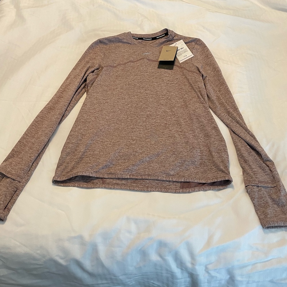 Nike, NWT, Small, Heather Maroon, Thumb Holes, Zipper Pocket